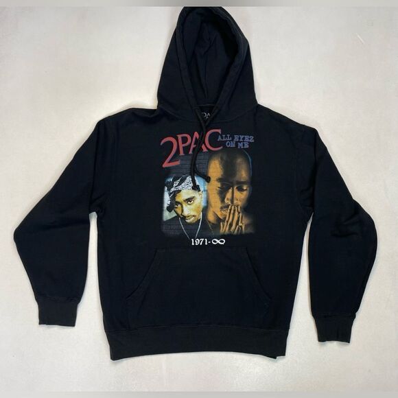2pac Tupac Shakur All Eyez On Me Graphic Pullover Hoodie Women Medium Black - Picture 1 of 5